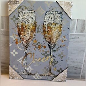 Luxury Canvas Wall Art with 3D Crystal rocks